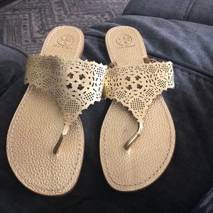 Tory Burch gold sandals